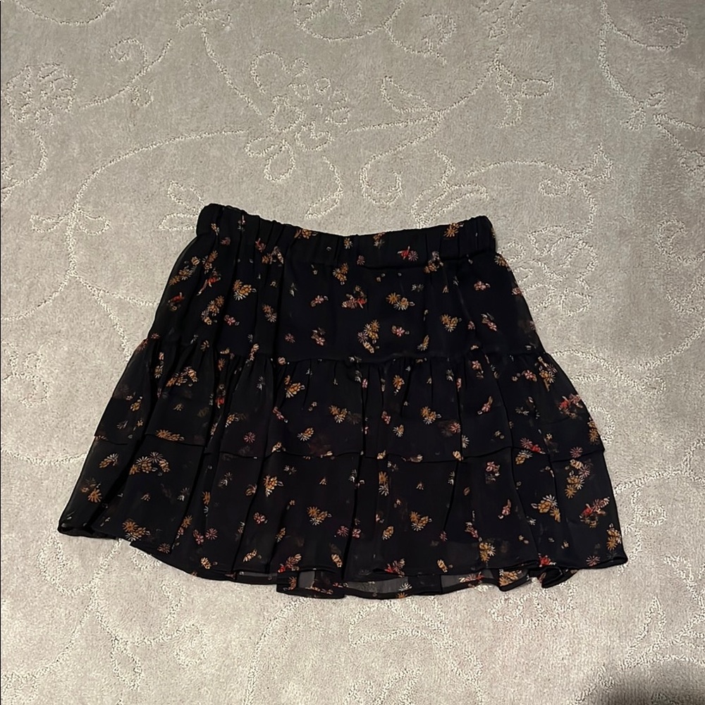 Free People Blue and Black Mini Skater Skirt